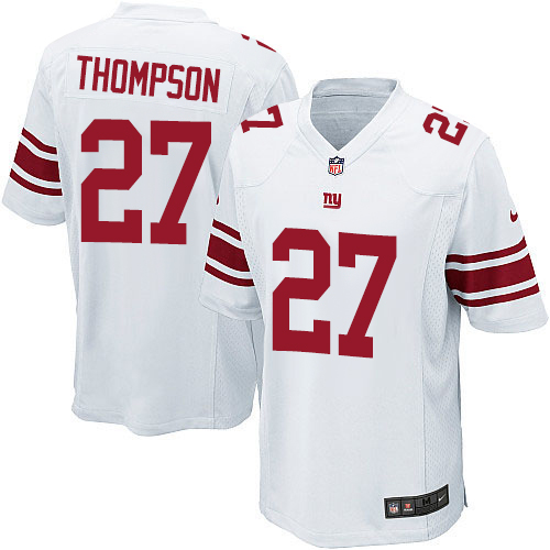 Men's Game Darian Thompson Nike Jersey White Road - #27 NFL New York Giants